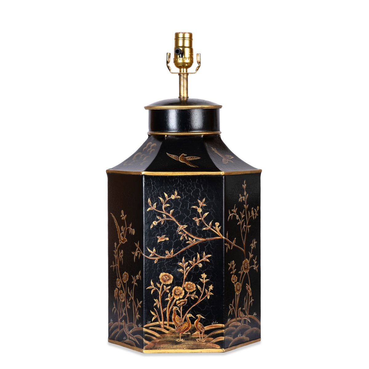 Black and Gold Hexagon Lamp