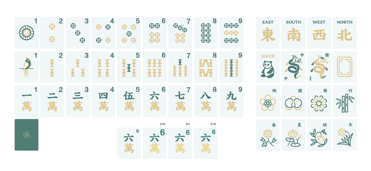 Tradewind Mahjong Tiles - Aqua