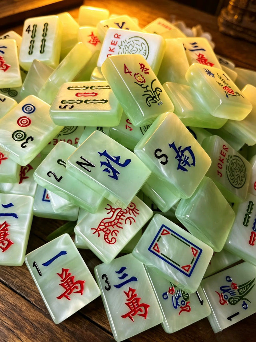 Classic Jade Mist Mahjong Tile Set
