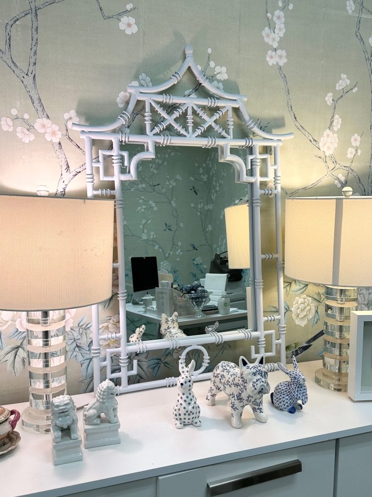 Pale Blue Pagoda Mirror