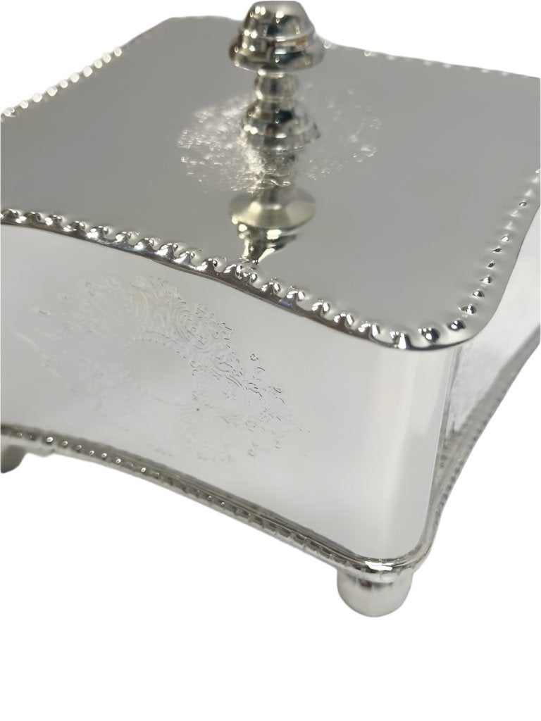 Etched Silver Square Box