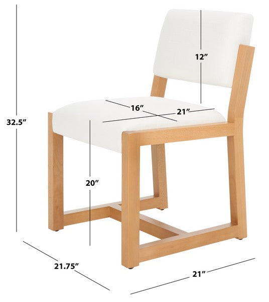 safavieh couture galileo linen dining chair, knt4113 - Natural / Ivory