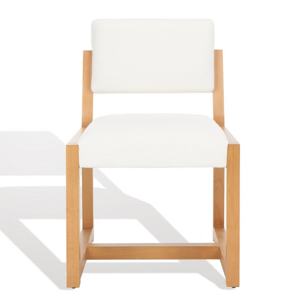 safavieh couture galileo linen dining chair, knt4113 - Natural / Ivory