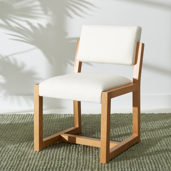 safavieh couture galileo linen dining chair, knt4113 - Natural / Ivory