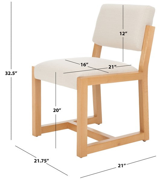 safavieh couture galileo linen dining chair, knt4113 - Natural / Beige