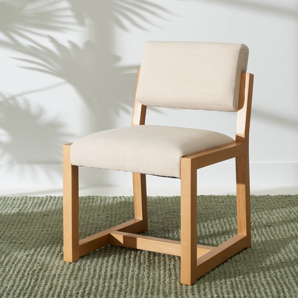 safavieh couture galileo linen dining chair, knt4113 - Natural / Beige