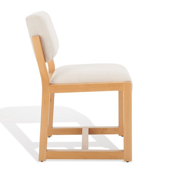 safavieh couture galileo linen dining chair, knt4113 - Natural / Beige