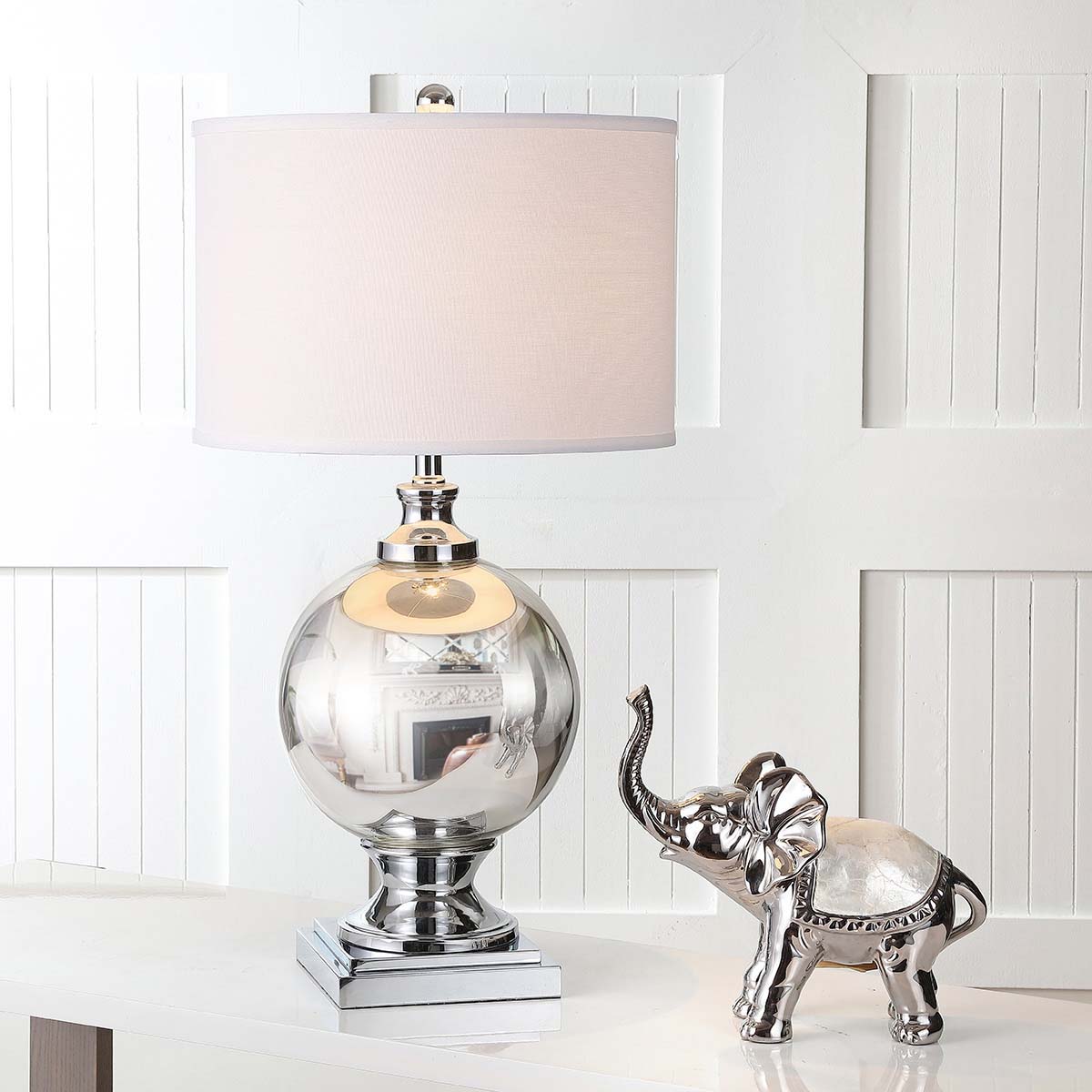 Safavieh Alcott 28 Inch H Mercury Glass Table Lamp , LIT4053 - Silver