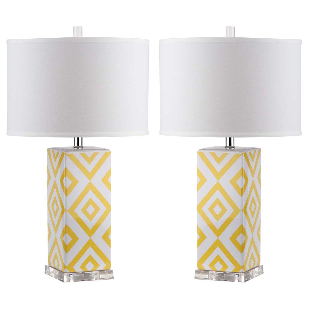 Safavieh Diamonds 27 Inch H Table Lamp, LIT4135 - Yellow (Set of 2)