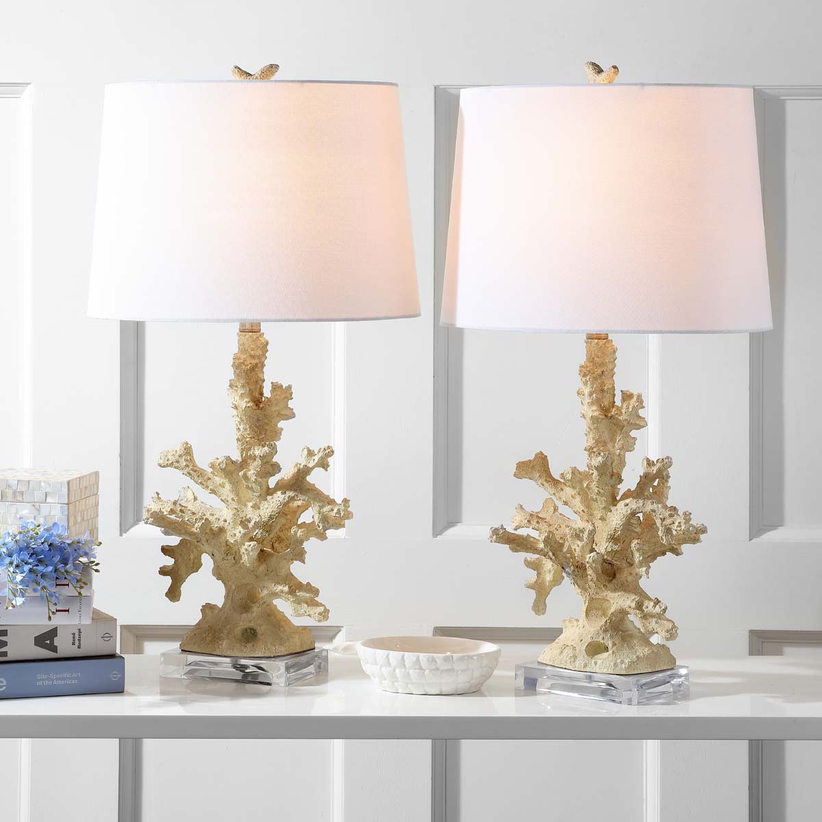 Safavieh Coral Branch 28.5 Inch H Table Lamp, LIT4161 - Cream (Set of 2)