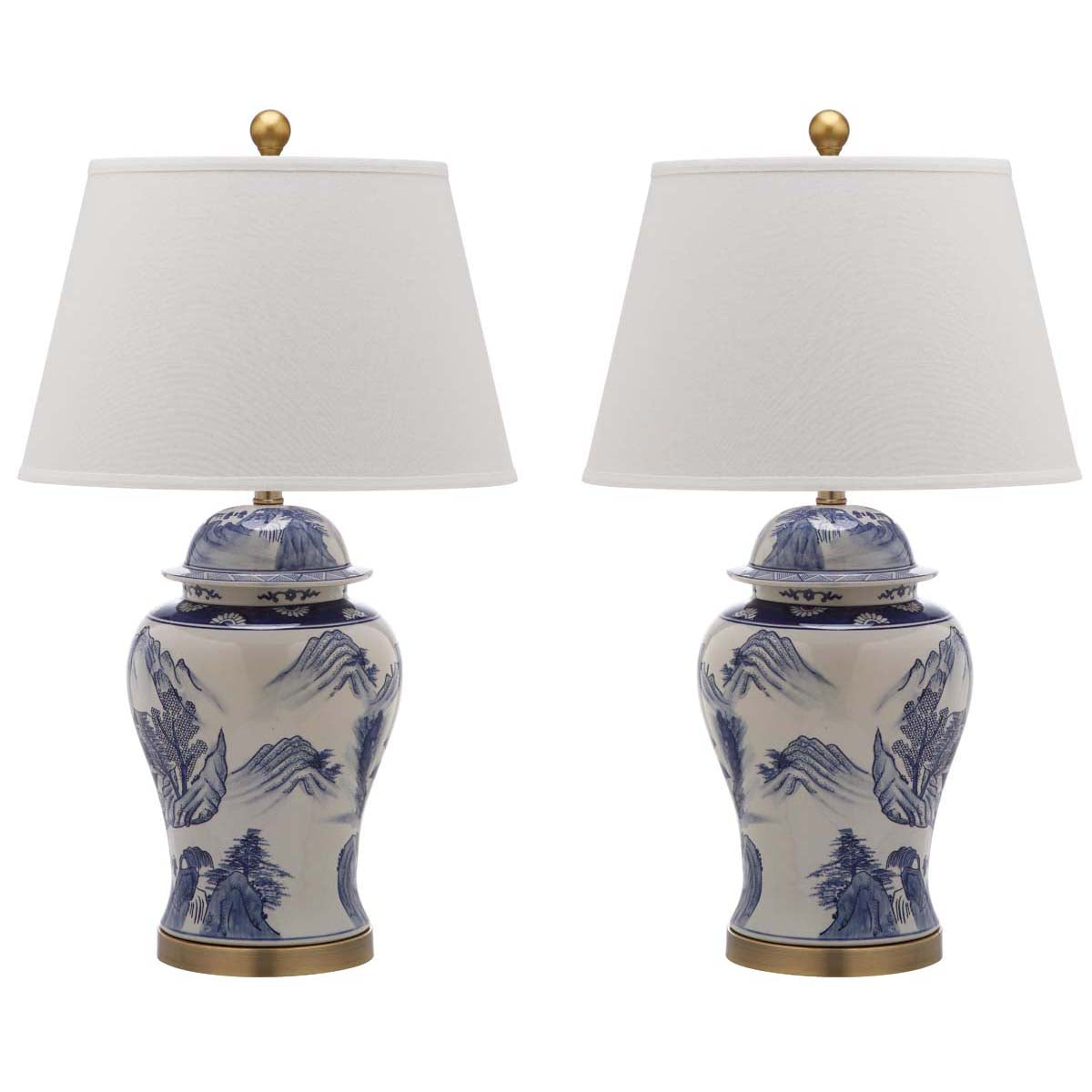 Safavieh Shanghai 29.5 Inch H Ginger Jar, LIT4173 - Blue/White (Set of 2)