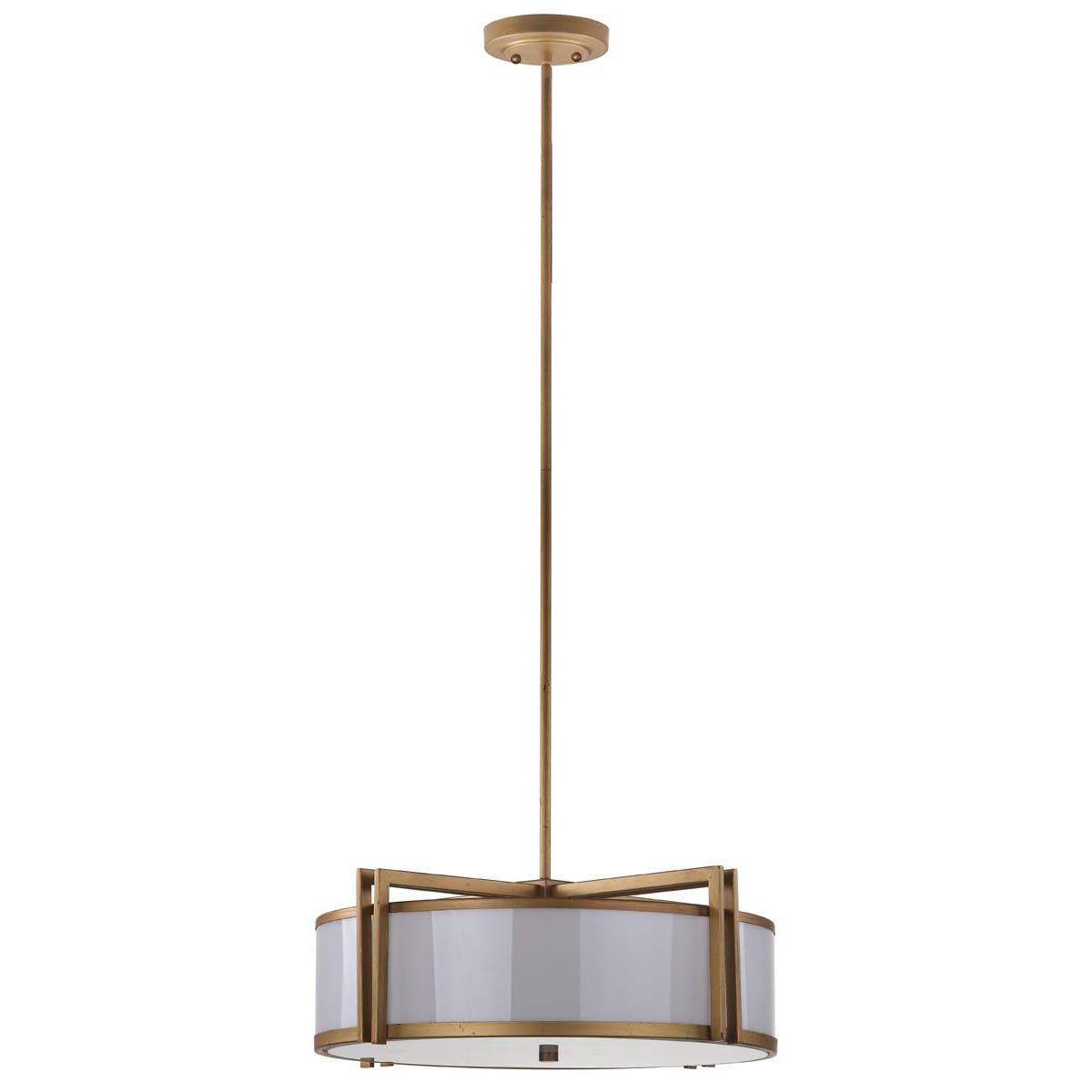 Safavieh Dark Grey 5 Light Antique Gold 21 Inch Dia Drum Adjustable Pendant Light, LIT4185 - Antique Gold