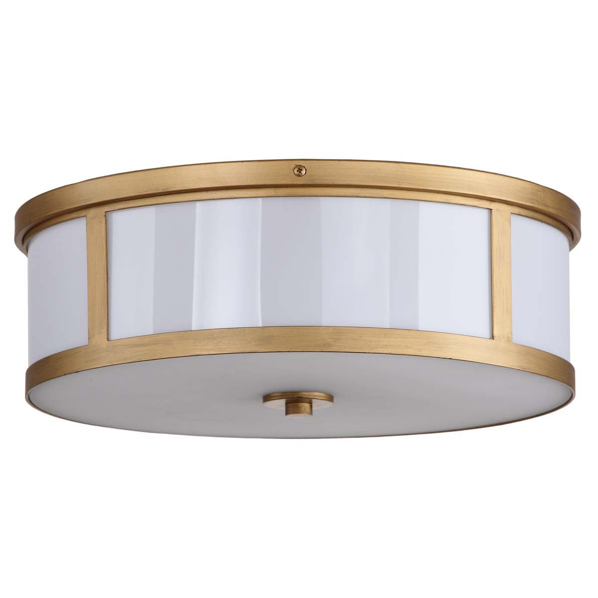 Safavieh Avery 2 Light Antique Gold 17 Inch Dia Drum Flush Mount, LIT4195 - Antique Gold