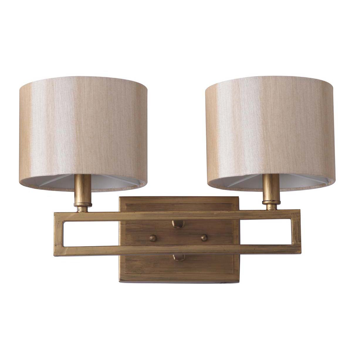 Safavieh Catena 9.25 Inch H Antique Gold Double Light Sconce, LIT4197 - Antique Gold