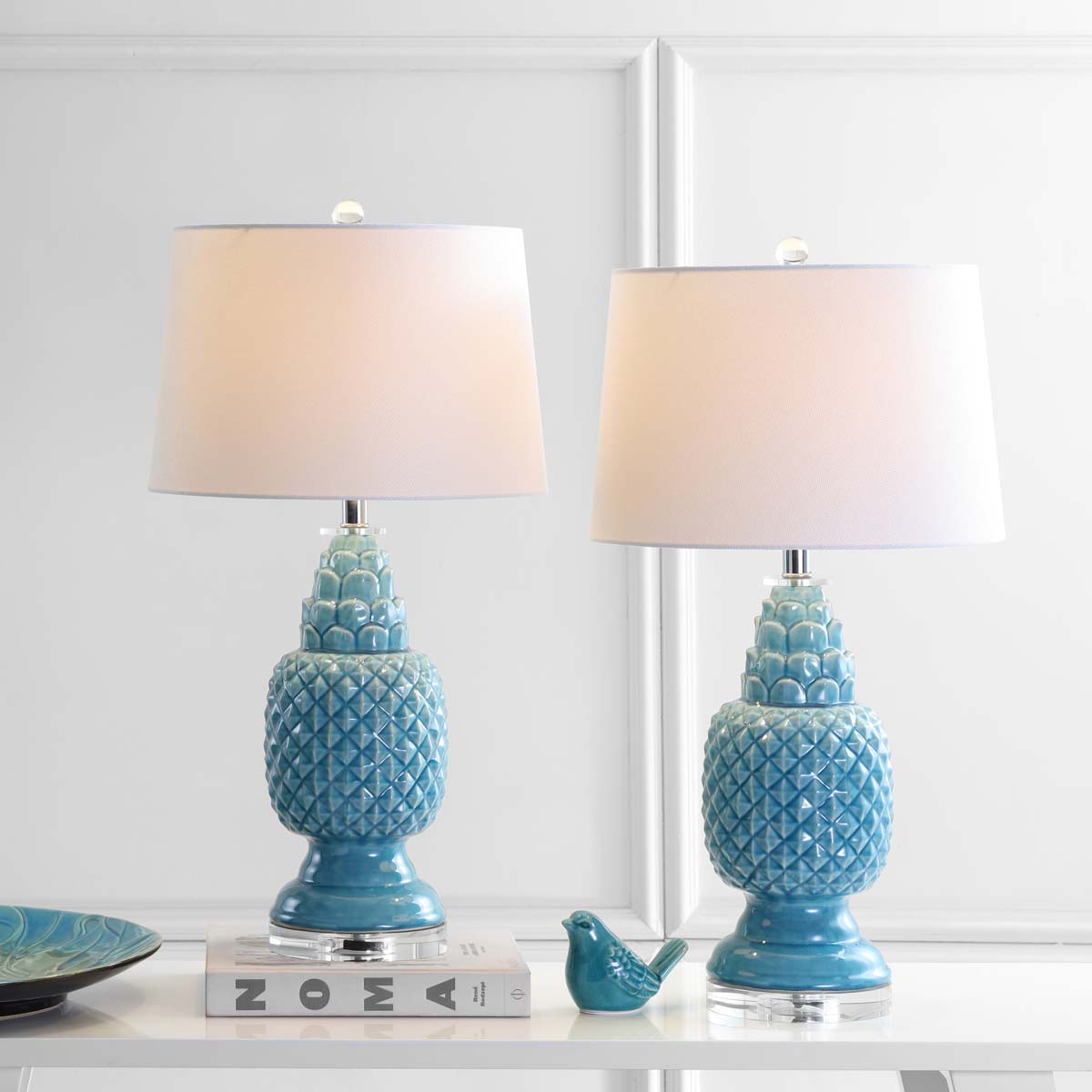 Safavieh Blakely 28 Inch H Teal Table Lamp, LIT4246 - Blue (Set of 2)