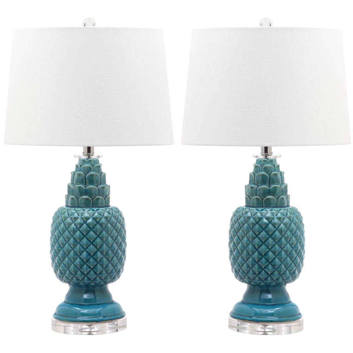 Safavieh Blakely 28 Inch H Teal Table Lamp, LIT4246 - Blue (Set of 2)