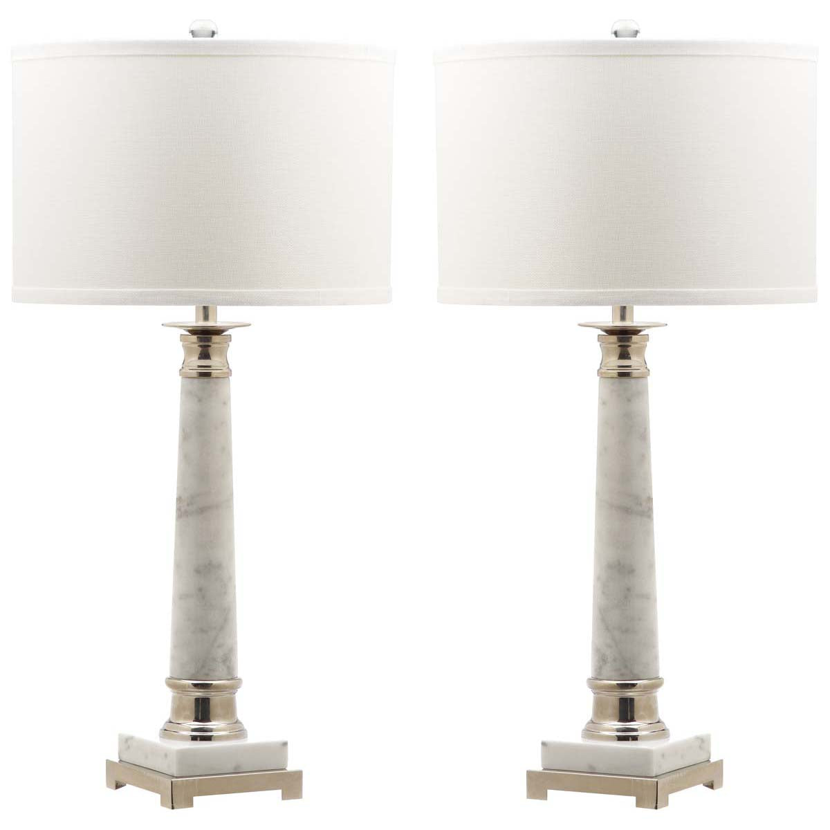 Safavieh Colleen 31 Inch H Table Lamp, LIT4277 - White Marble (Set of 2)