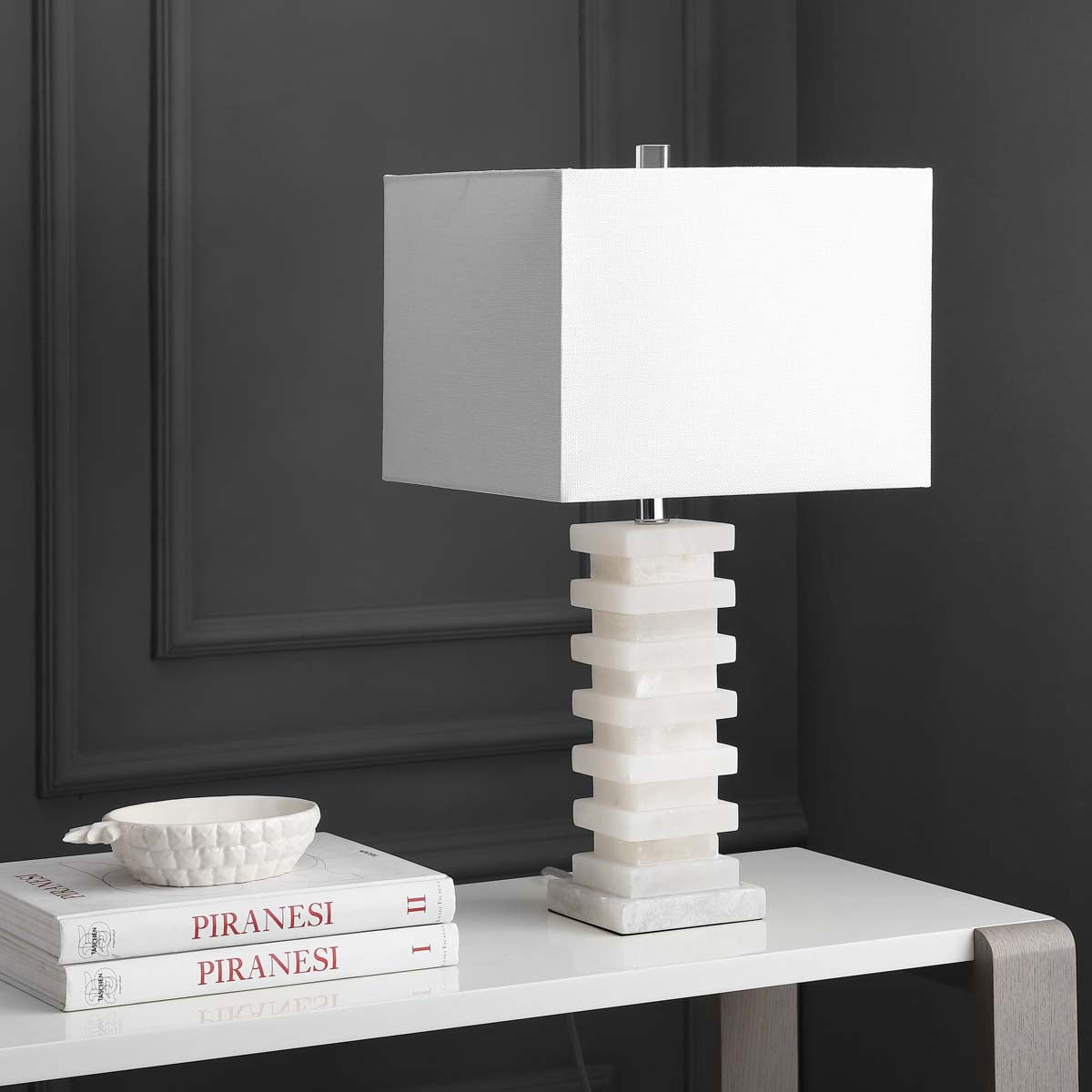 Safavieh Cinder 24.5 Inch H Table Lamp , LIT4287 - White