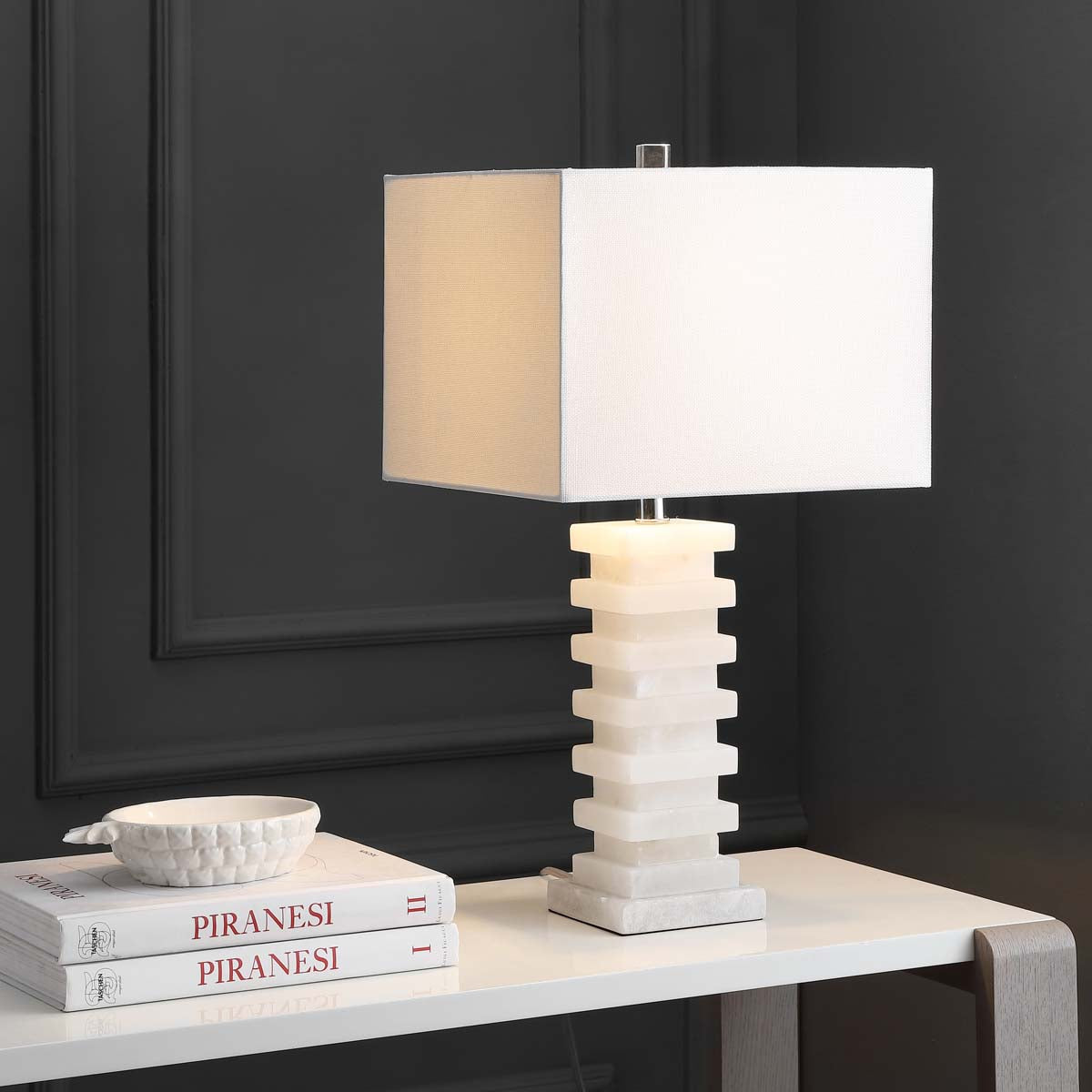 Safavieh Cinder 24.5 Inch H Table Lamp , LIT4287 - White