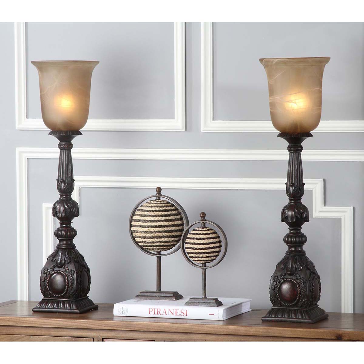 Safavieh Dion 27.5 Inch H Arifact Table Lamp, LIT4311 - Oil Rubbed Bronze (Set of 2)