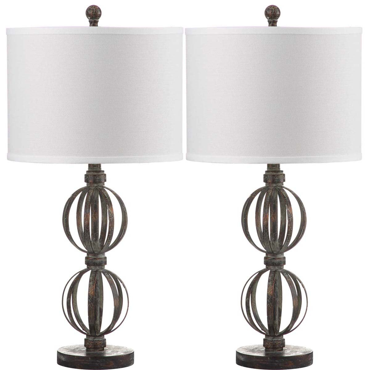 Safavieh Calista 27.75 Inch H Double Sphere Table Lamp, LIT4313 - Oil Rubbed Bronze (Set of 2)