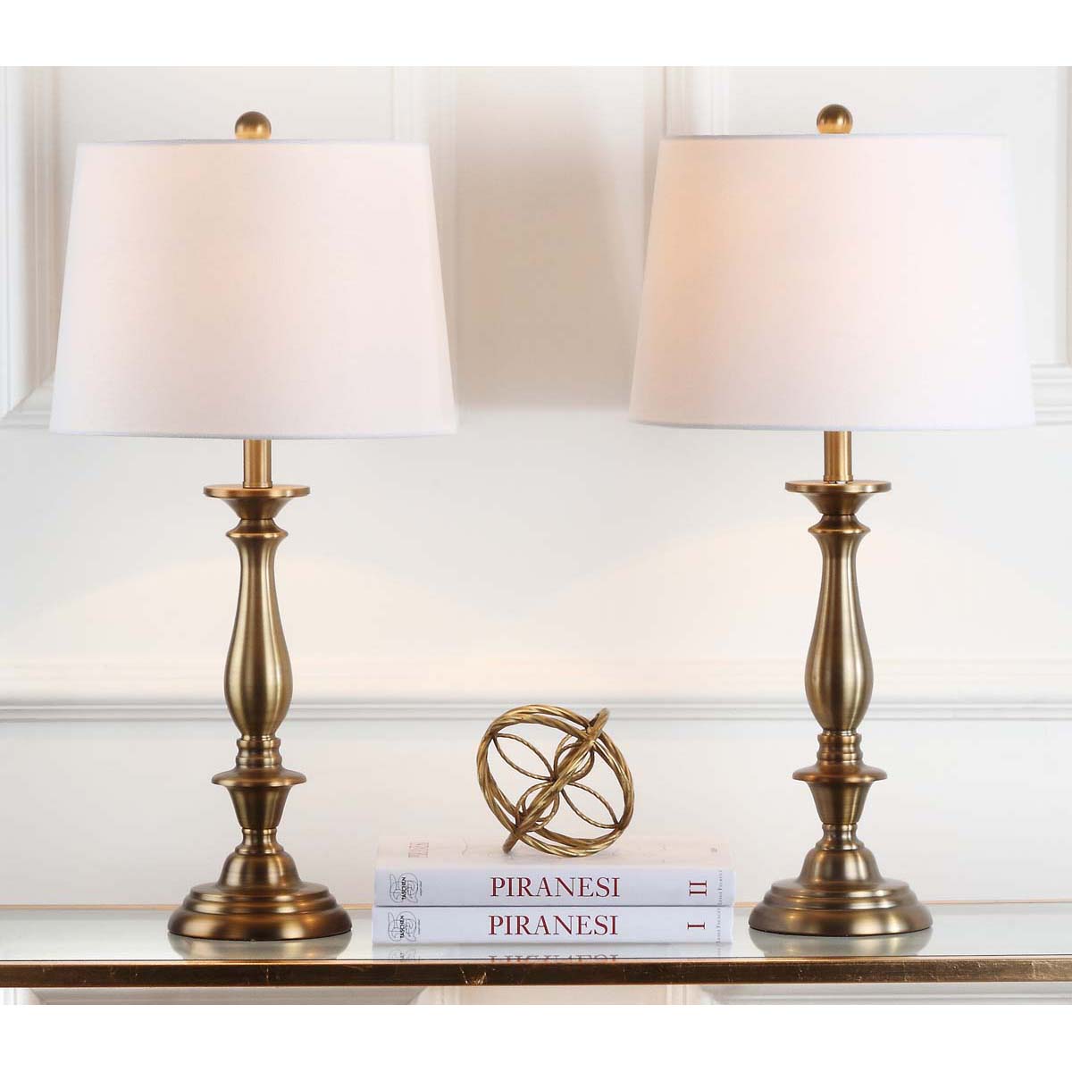 Safavieh Brighton 29 Inch H Candlestick Table Lamp, LIT4320 - Gold (Set of 2)