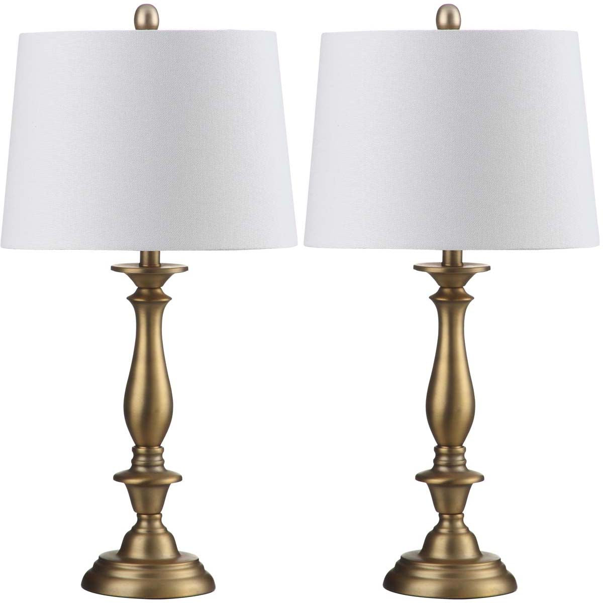 Safavieh Brighton 29 Inch H Candlestick Table Lamp, LIT4320 - Gold (Set of 2)