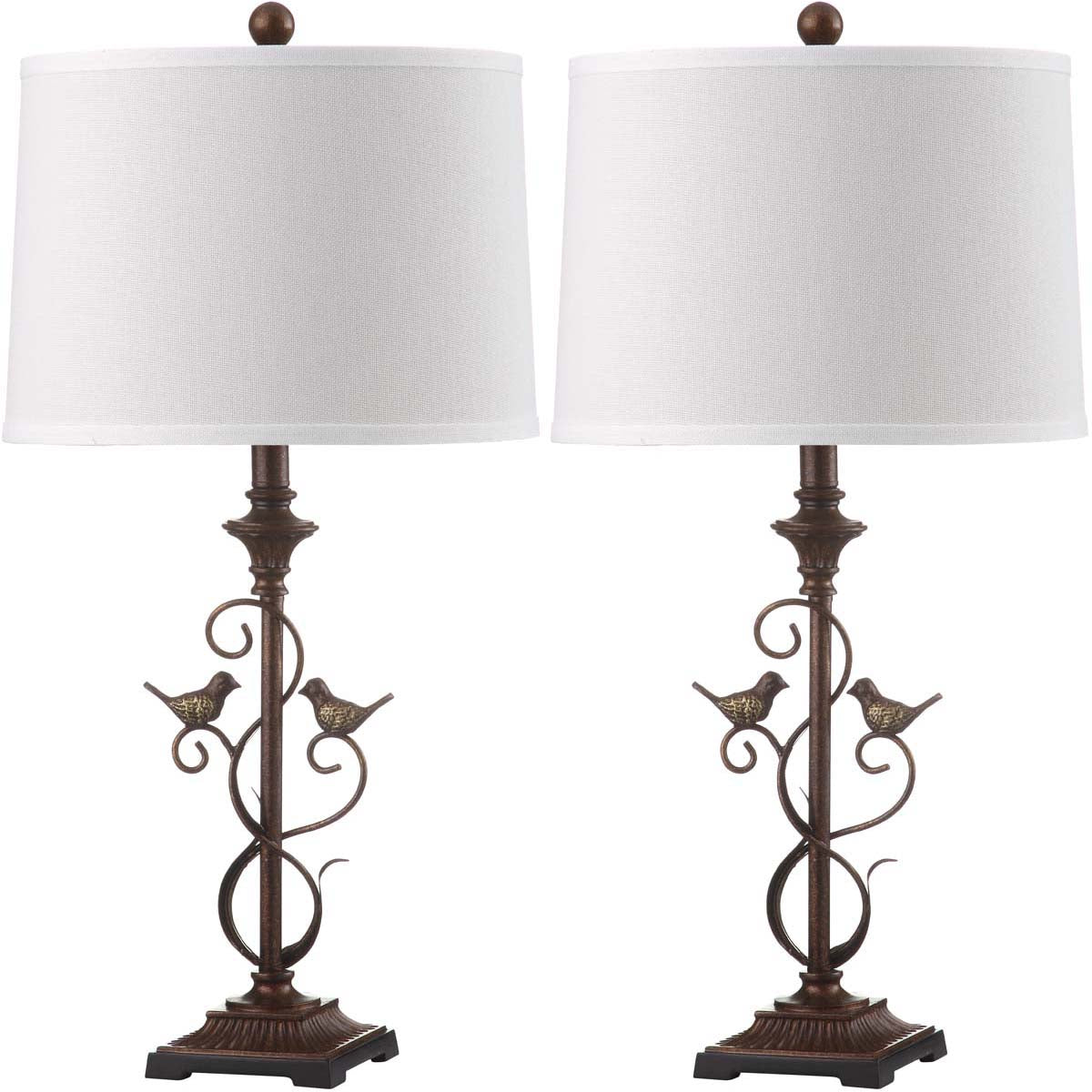 Safavieh Birdsong 28 Inch H Table Lamp, LIT4325 - Oil Rubbed Bronze (Black) (Set of 2)