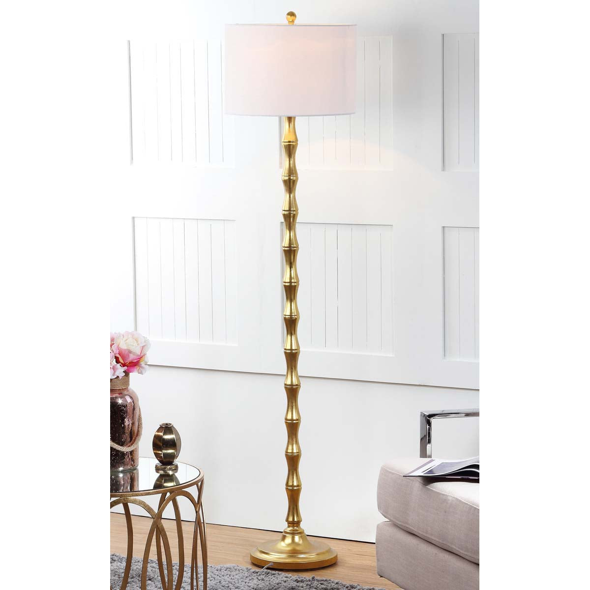 Safavieh Aurelia 63.5 Inch H Floor Lamp, LIT4334 - Antique Gold