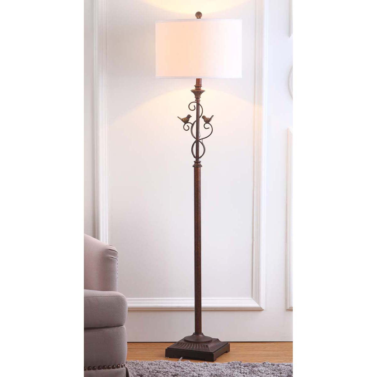 Safavieh Birdsong 61 Inch H Floor Lamp, LIT4338 - Oil Rubbed Bronze (Black)