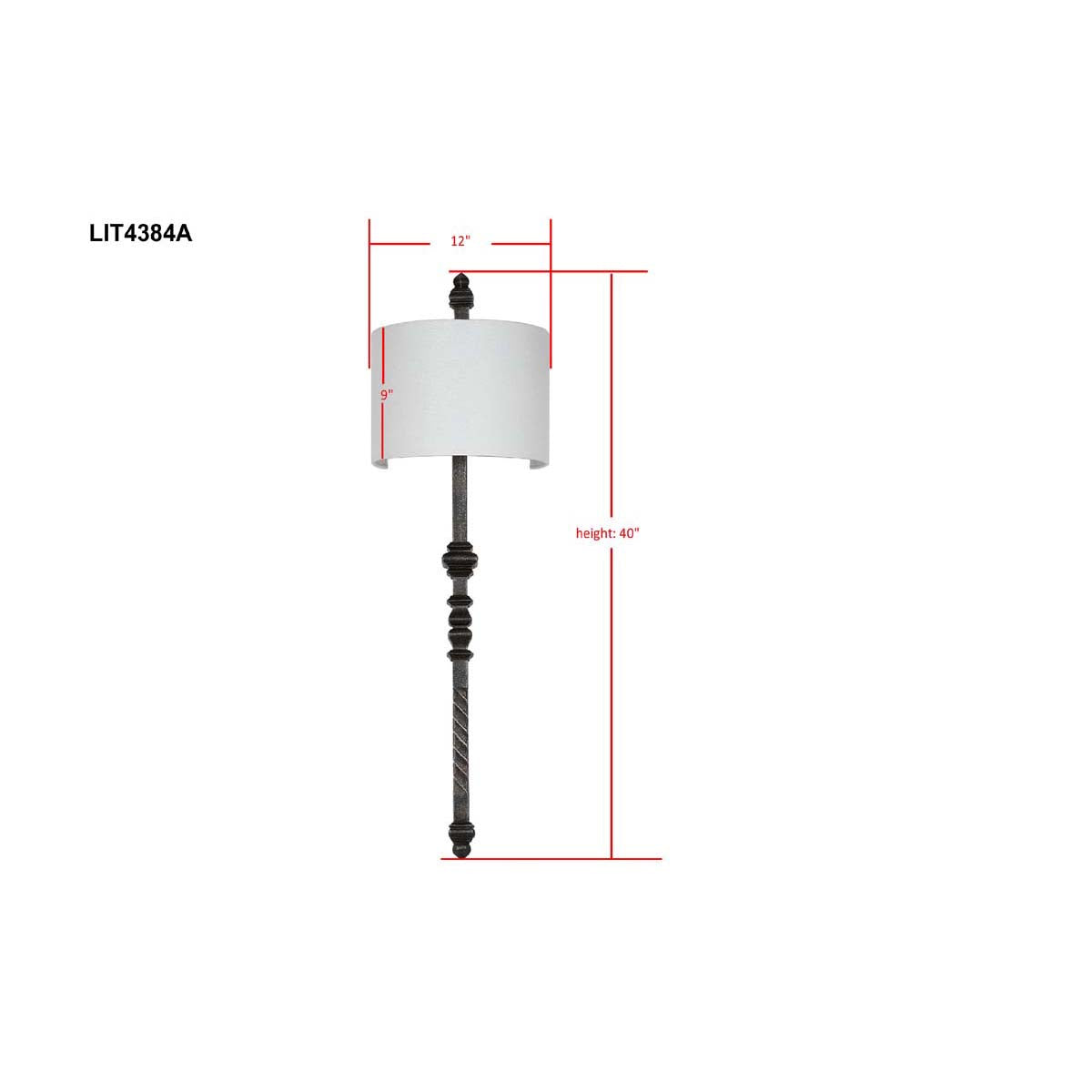 Safavieh Covington 40 Inch H Wall Sconce, LIT4384 - Silver Black