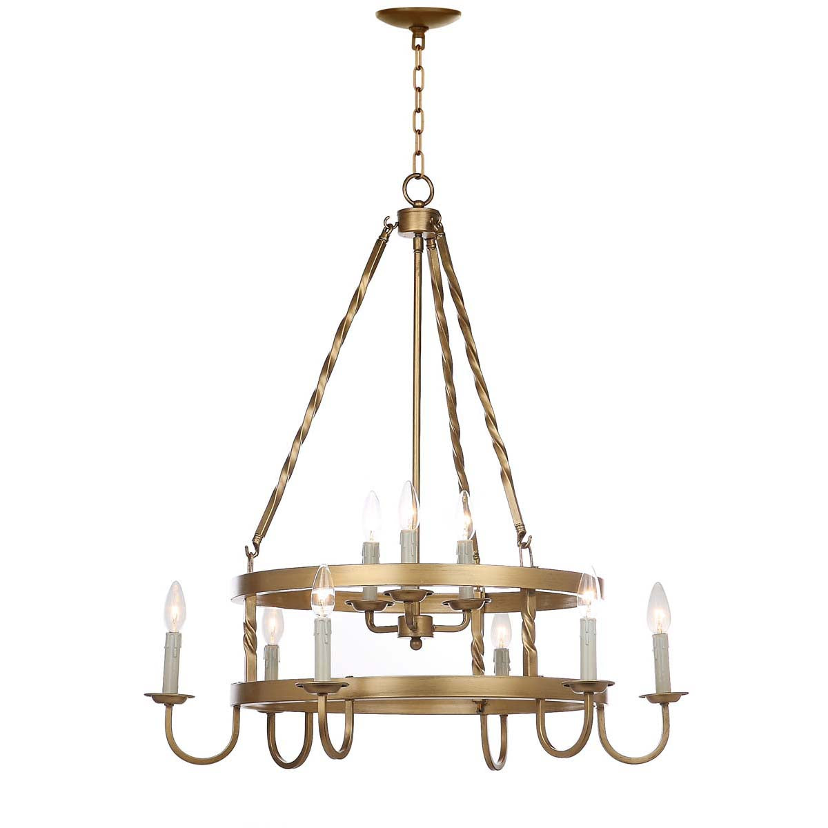 Safavieh Crowley 31 Inch Dia Adjustable Chandelier, LIT4385 - Gold