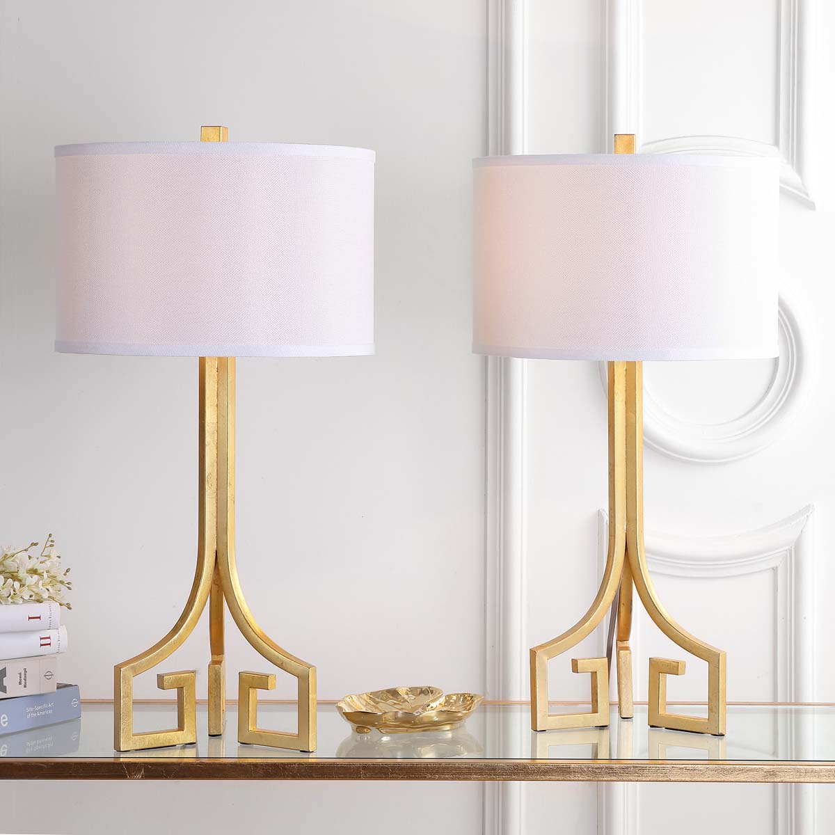 Safavieh Arabelle Hardback 27.5 Inch H Table Lamp, LIT4508 - Gold (Set of 2)