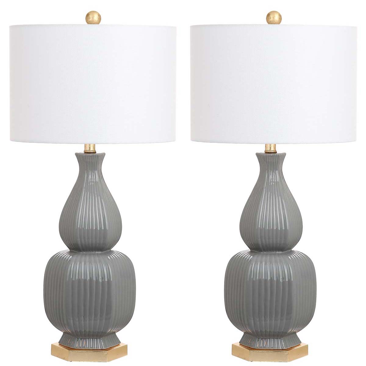 Safavieh Cleo 31.5 Inch H Table Lamp, LIT4512 - Grey (Set of 2)