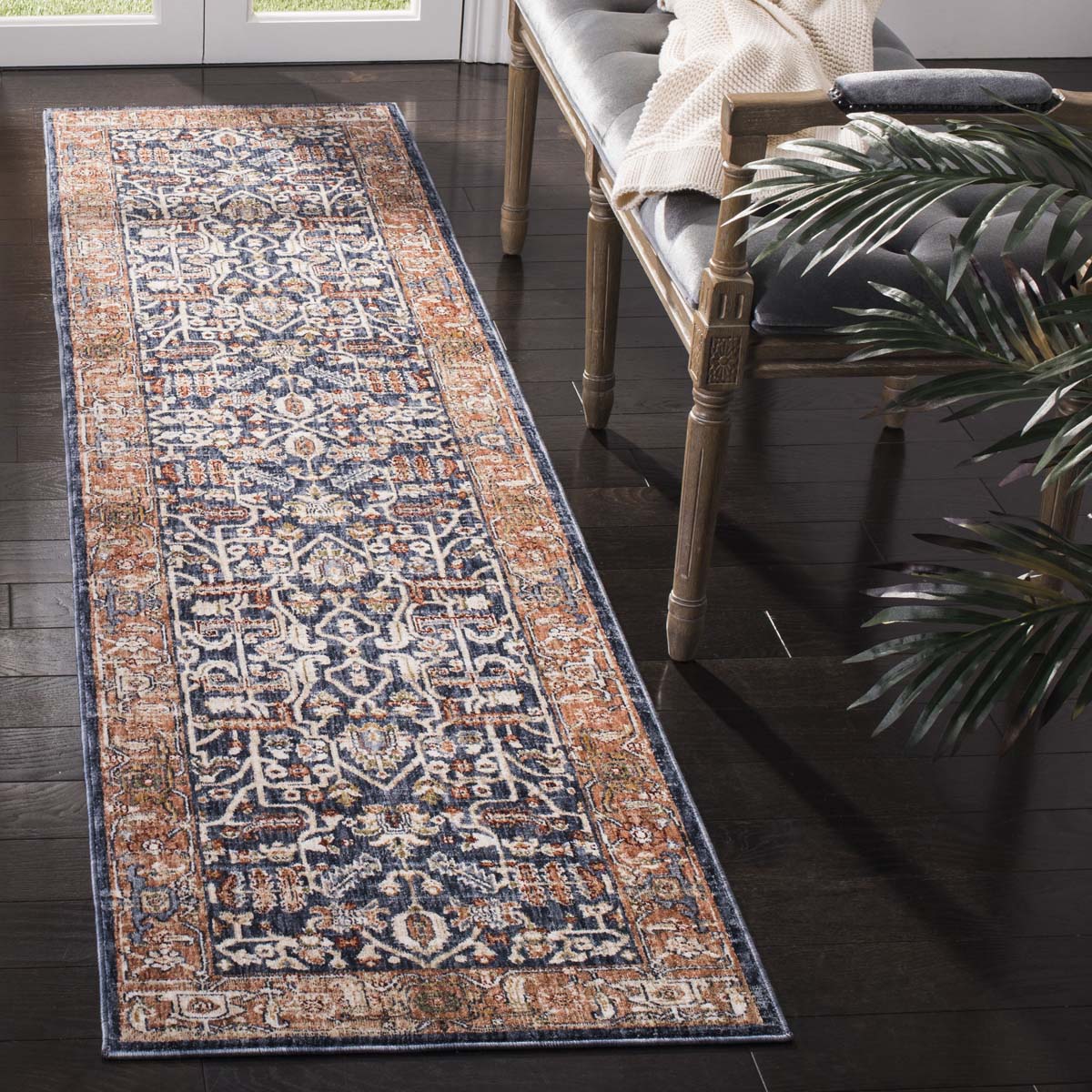 Darcy Rug | Lauren Ralph Lauren - LRL1340 - Navy / Beige