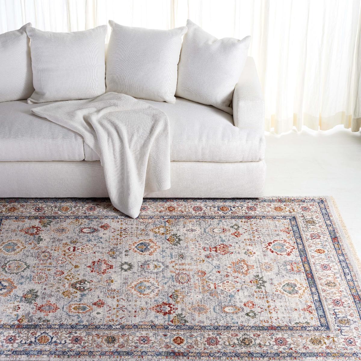 Fairhaven Rug | Lauren Ralph Lauren - LRL1400 - Light Grey / Blue Rust