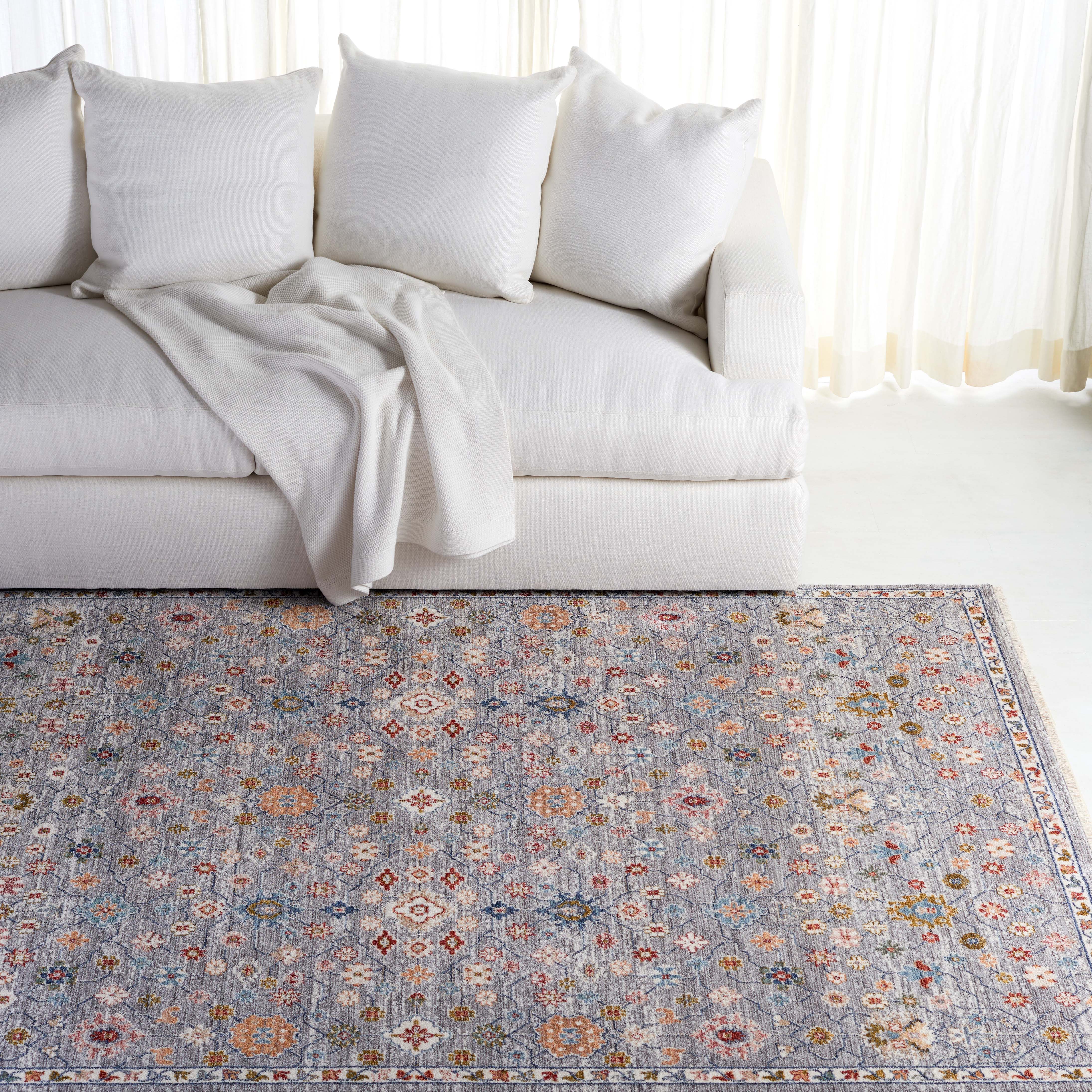 Kempton Rug | Lauren Ralph Lauren - LRL1402 - Grey Blue / Rust