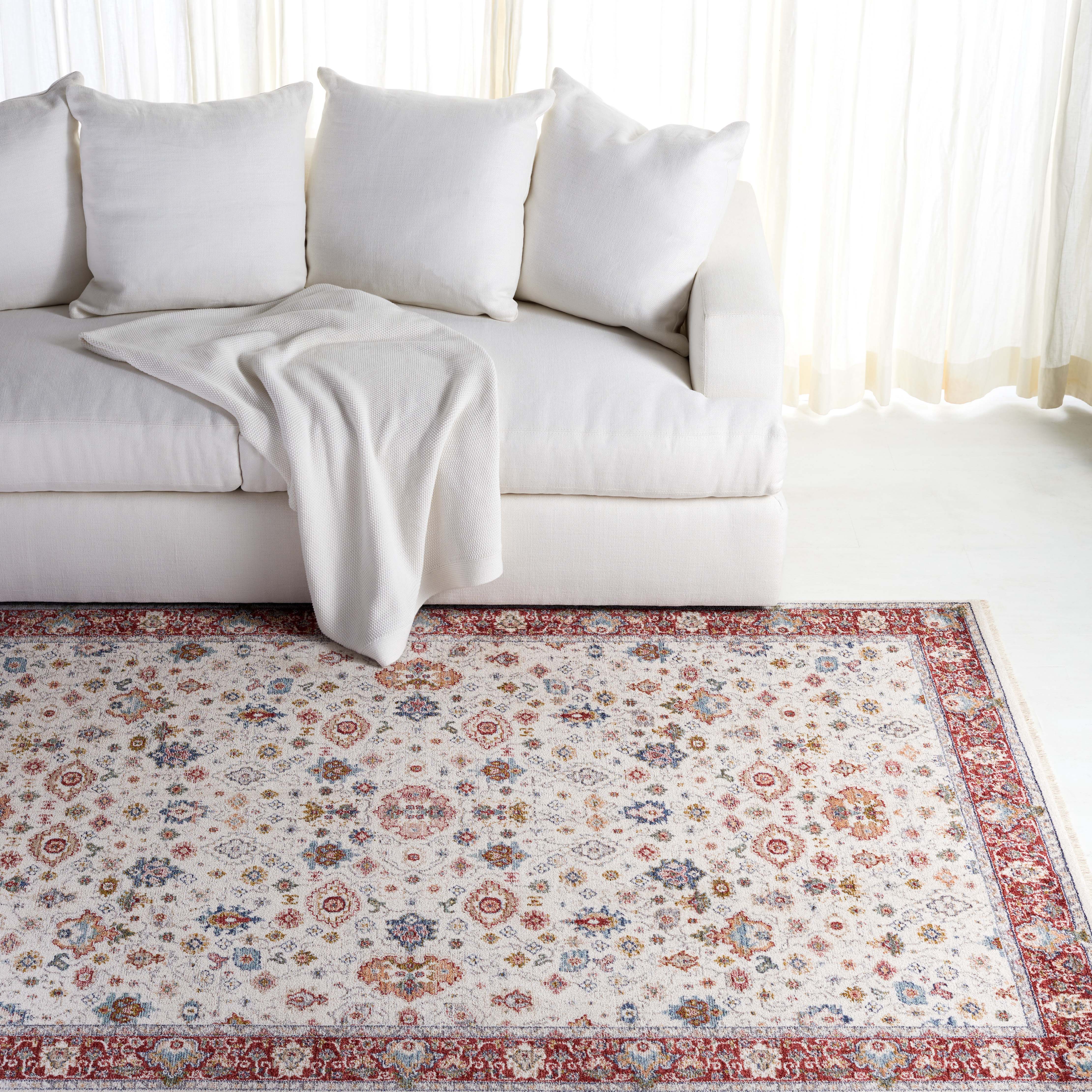 Milltown Rug | Lauren Ralph Lauren - LRL1403 - Ivory / Blue Rust