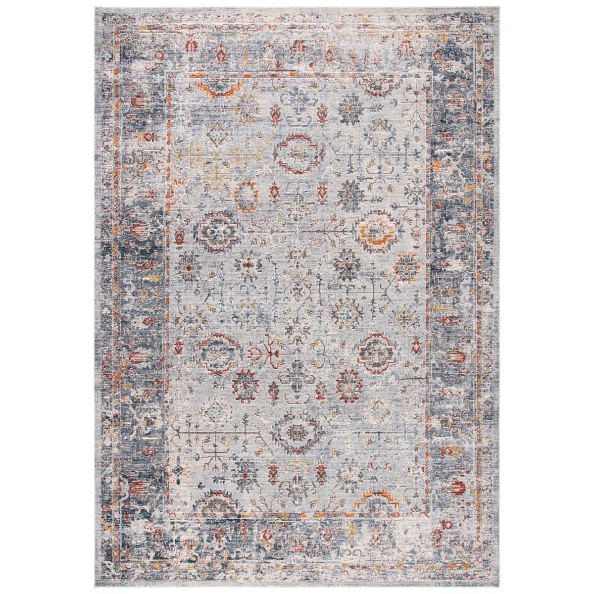 Cassandra Rug | Lauren Ralph Lauren - LRL1458 - Light Grey / Navy