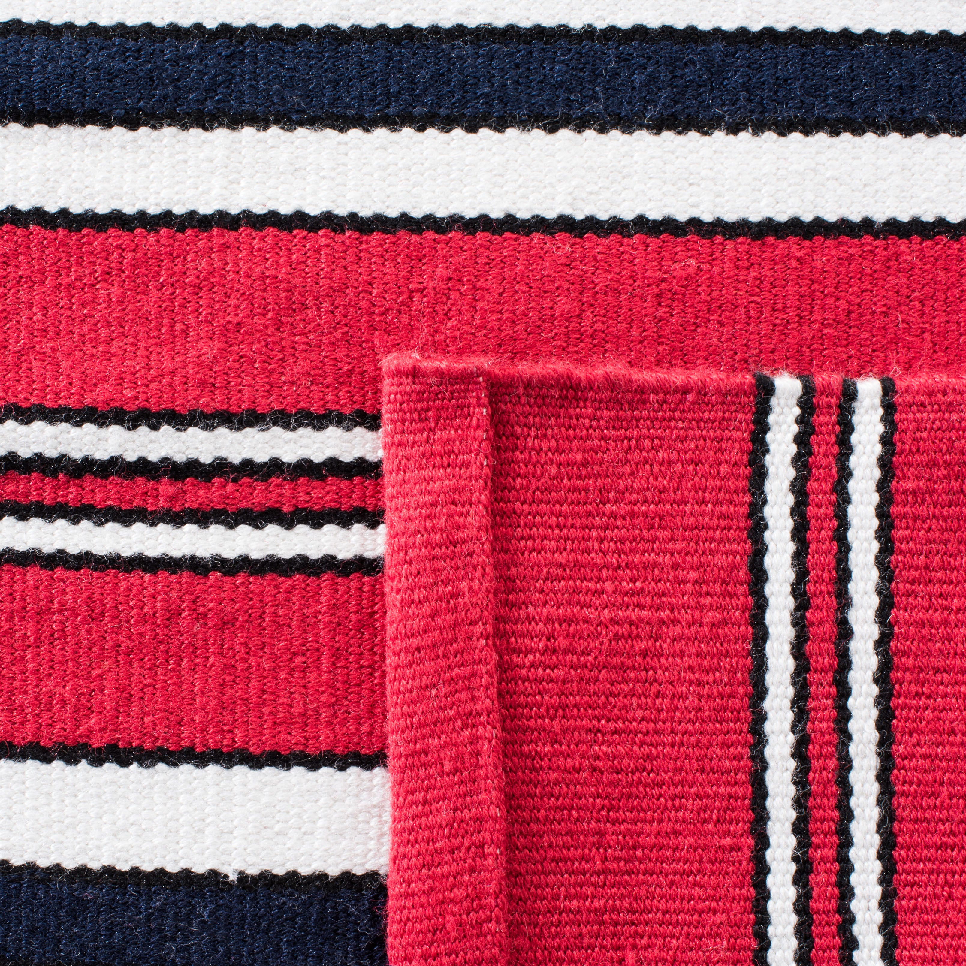 Leopold Stripe Rug | Lauren Ralph Lauren - LRL2462 - Red