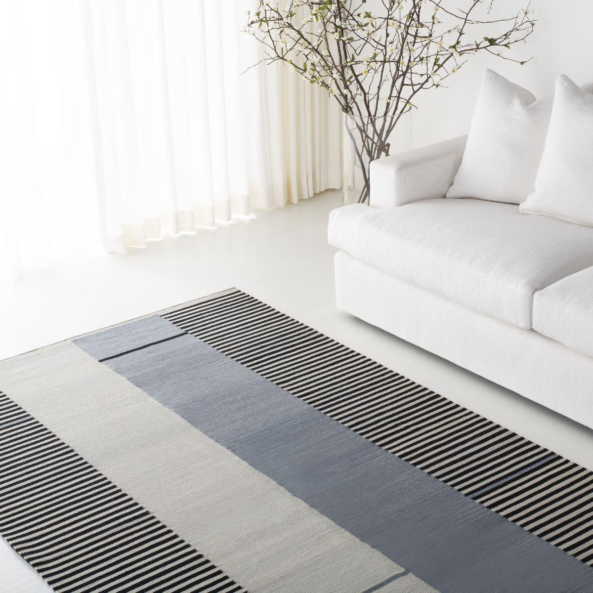 Aryn Stripe Rug | Lauren Ralph Lauren - LRL7310 - Slate