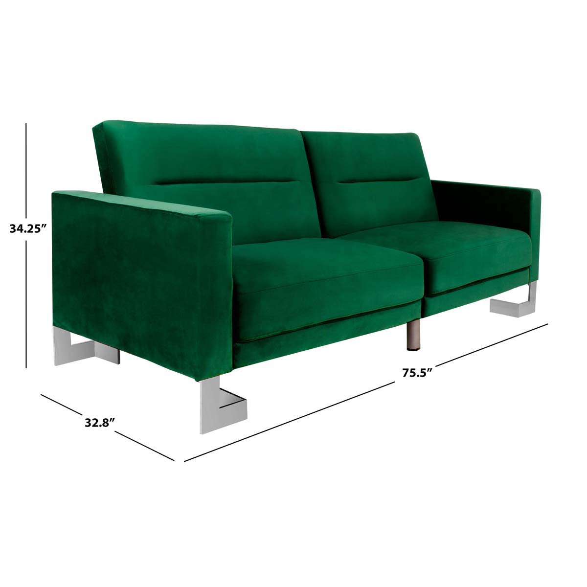 Safavieh Tribeca Foldable Sofa Bed , LVS2001 - Emerald / Steel