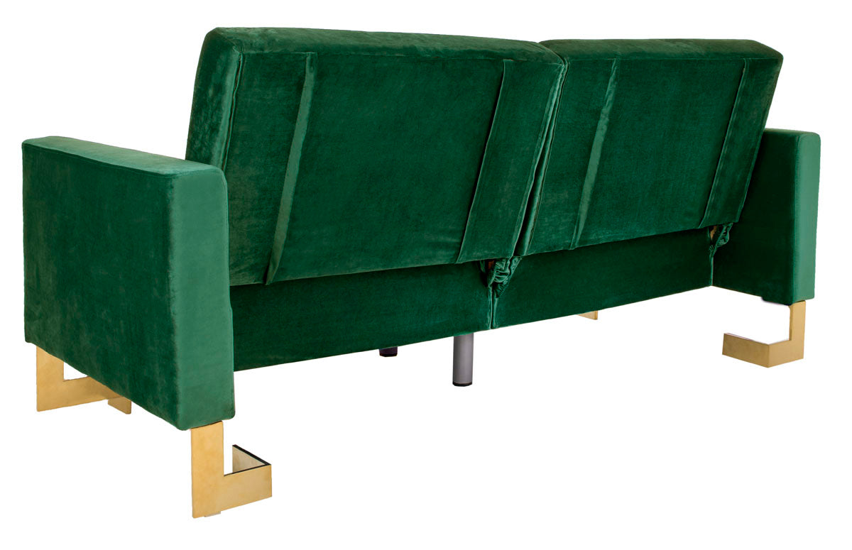 Safavieh Tribeca Foldable Sofa Bed , LVS2001 - Emerald Green / Brass