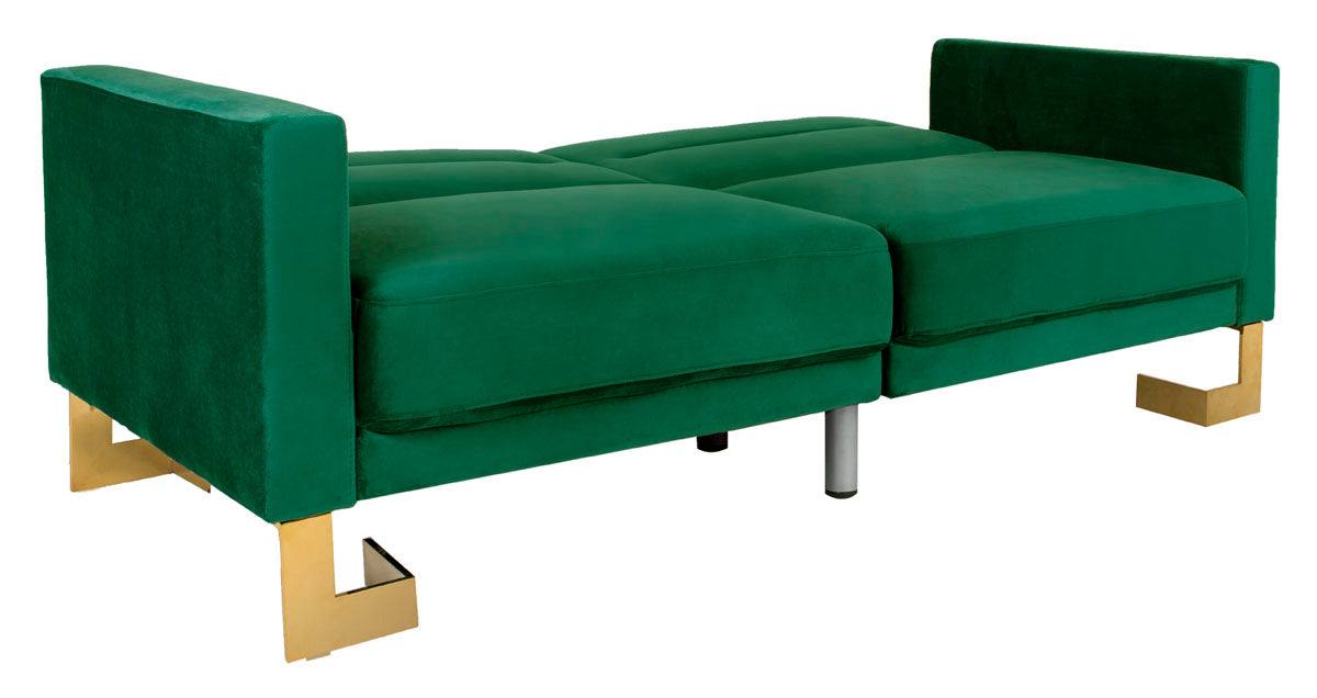 Safavieh Tribeca Foldable Sofa Bed , LVS2001 - Emerald Green / Brass