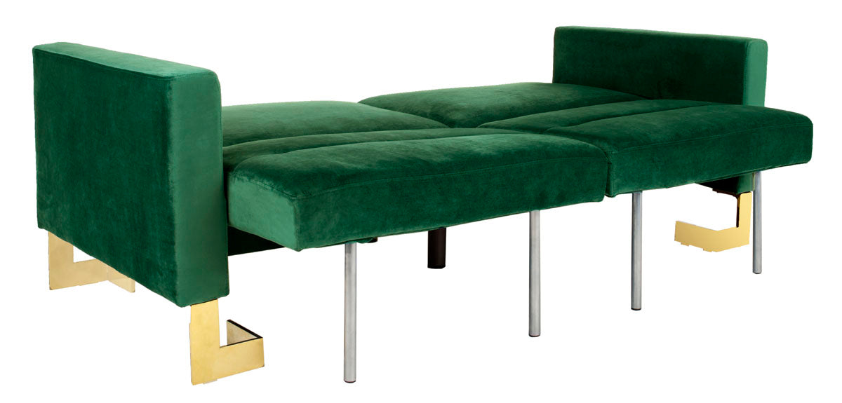 Safavieh Tribeca Foldable Sofa Bed , LVS2001 - Emerald Green / Brass