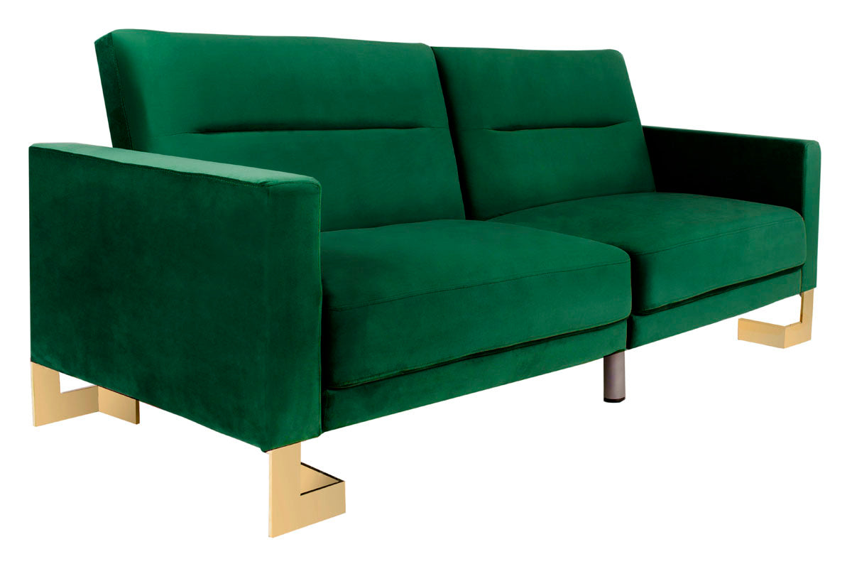 Safavieh Tribeca Foldable Sofa Bed , LVS2001 - Emerald Green / Brass