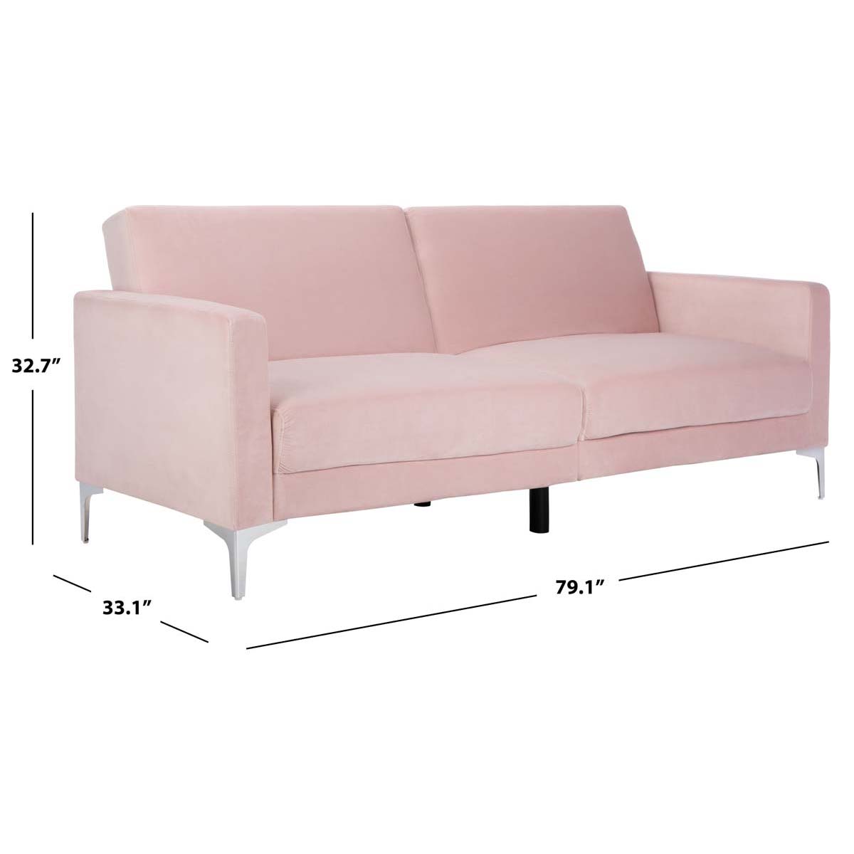 Safavieh Chelsea Foldable Futon Bed , LVS2005 - Blush / Chrome