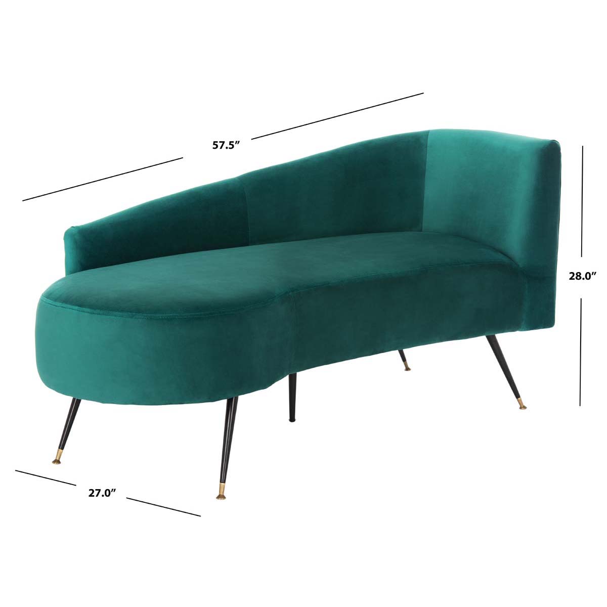 Safavieh Evangeline Parisian Settee , LVS6300 - Emerald / Black