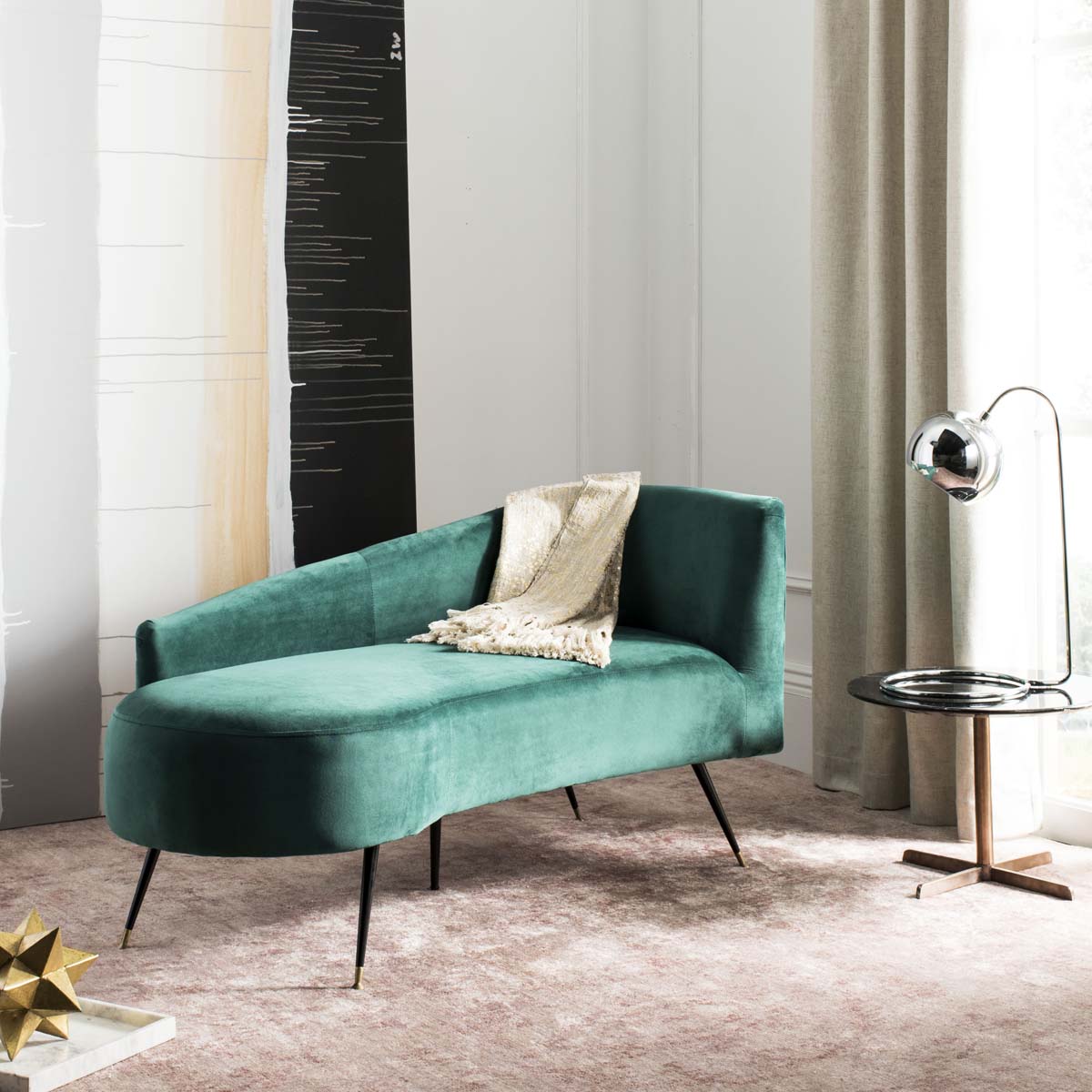 Safavieh Evangeline Parisian Settee , LVS6300 - Emerald / Black