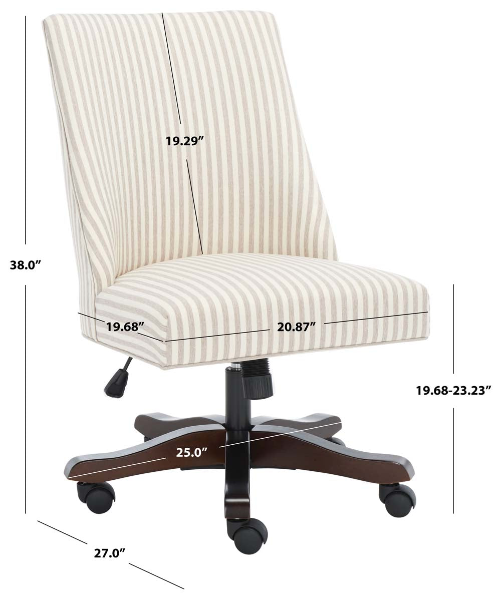 Scarlet Desk Chair | Safavieh - MCR1028 - Beige Stripe